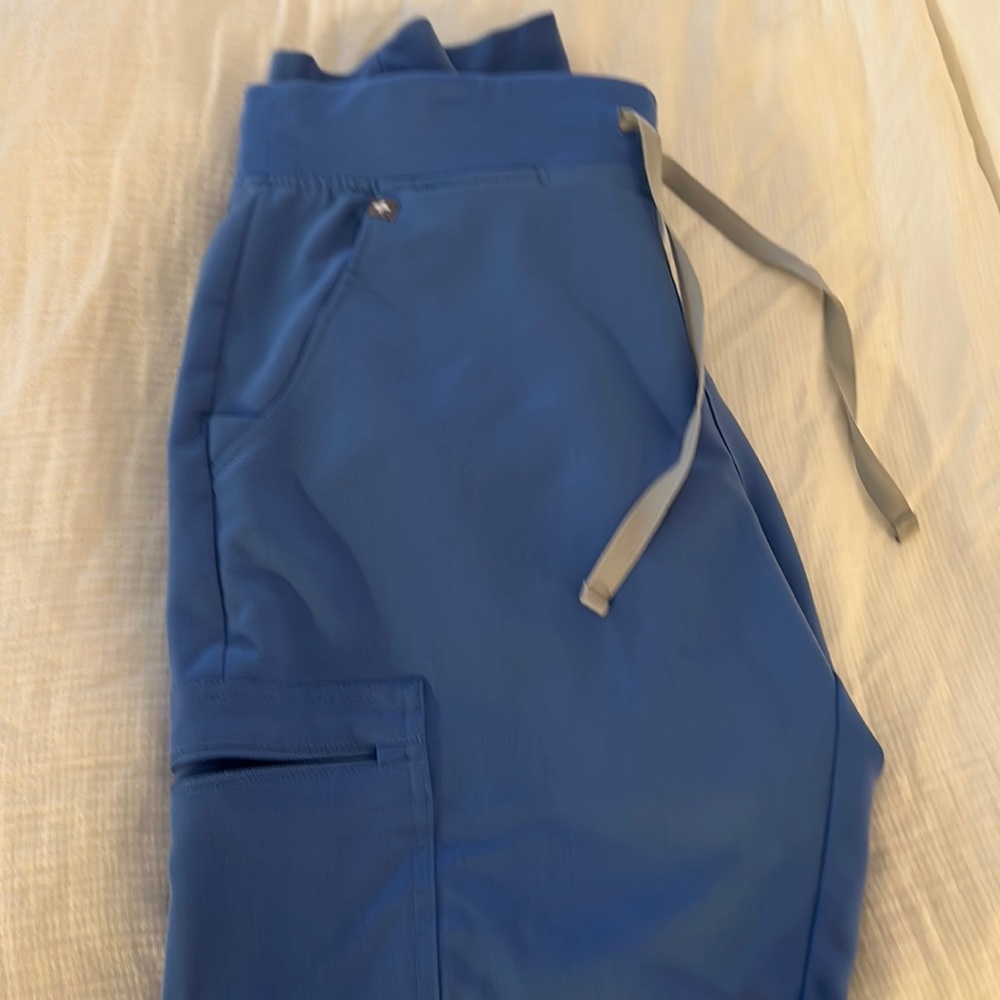 Figs Blue Scrub Pants Medium Petite